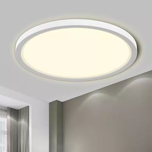 LQWELL® LED Deckenleuchte IP44 Wasserfest Rund 18W 4000K Modern für Wohnzimmer Badezimmer Küche