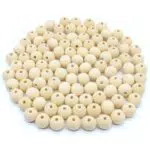 Lufcziel Holzperlen 20mm – Runde Holzkugeln mit Loch zum Basteln und Makramee