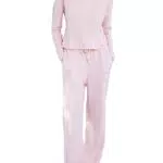 MARZXIN Schlafanzug Damen Langarm Rundhals Pyjama Set für Zuhause und Freizeit