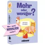 Mehr oder Weniger Schätzspiel – Kartenspiel für Erwachsene und Kinder ab 7 Jahren