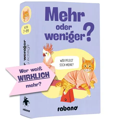 Mehr oder Weniger Schätzspiel – Kartenspiel für Erwachsene und Kinder ab 7 Jahren