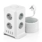 Mehrfachsteckdose mit Schalter, Sameriver 8 Fach Steckdosenleiste Steckerleiste mit 4 USB