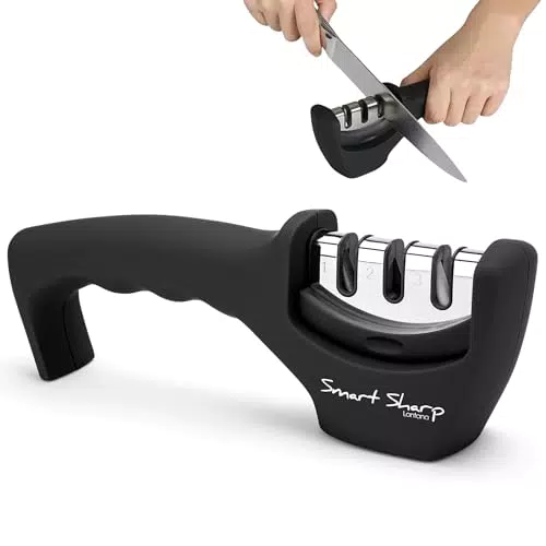 Lantana Smart Sharp Messerschärfer – Manuell, 3-stufig, für Küchenmesser