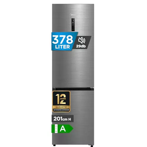 Midea MERB276FGE02A Kühl-/Gefrierkombination/180 cm Höhe/NoFrost/Doppelte Steuerung/Super-Kühlfunktion/219 kWh/Jahr/199L Kühlteil/71L Gefrierteil
