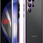 Miimall Hülle kompatibel mit Samsung Galaxy S23 Ultra mit Anti-Spy Displayschutz