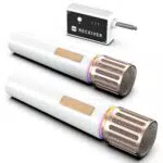 Kabelloses Karaoke Mikrofon mit LED, 40h Akku, Lautstärkeregelung und 200m Reichweite