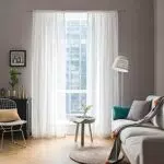 MIULEE Voile Vorhang Transparent für Wohnzimmer und Schlafzimmer, Polyester, Stangendurchzug