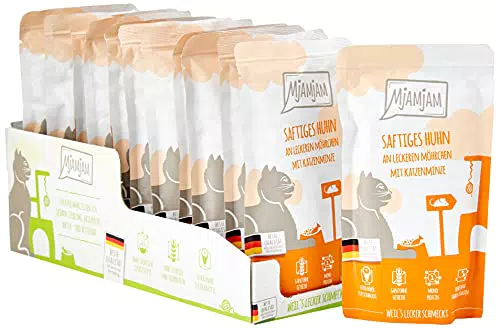 MjAMjAM Premium Nassfutter für Katzen - Zarte Ente & Geflügel mit Möhrchen