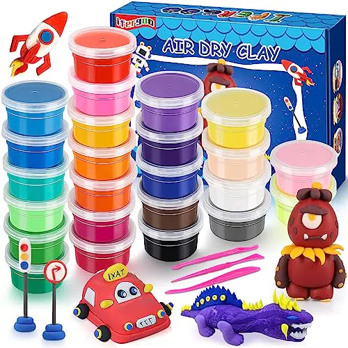 iFergoo Modelliermasse lufttrocknend für Kinder – kreatives Knetspielzeug