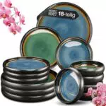 Moritz & Moritz SOLID Steinzeug Geschirrset für 6 Personen – Hochwertiges Tafelservice