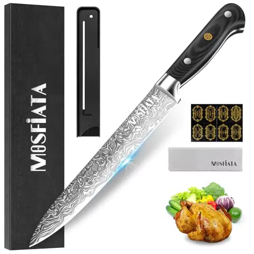 MOSFiATA Schinkenmesser Dönermesser EN1.4116 Stahl – Küchenmesser mit Scheide