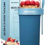 Müslibecher to Go mit Löffel – Joghurtbecher für unterwegs, Frühstücksbox Kinder