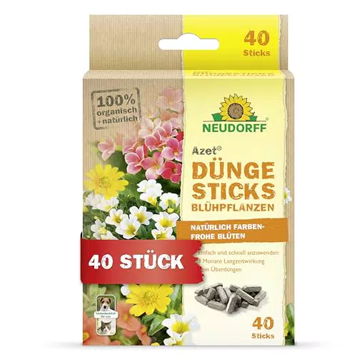 Neudorff Azet DüngeSticks für Blühpflanzen – Bio Dünger für kräftiges Pflanzenwachstum