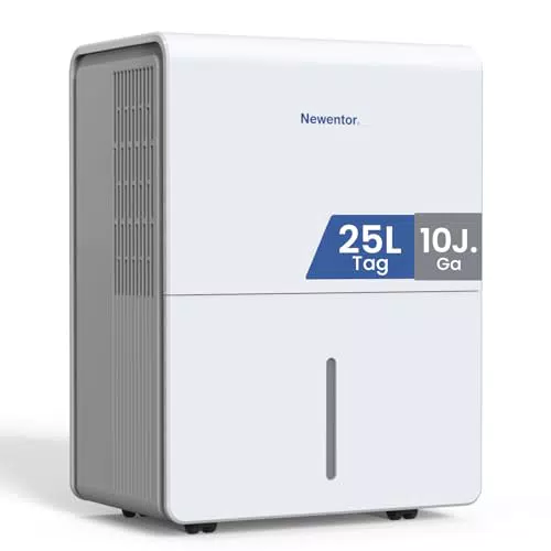 Newentor elektrischer Luftentfeuchter für Keller und Wohnräume mit Timer und Filter