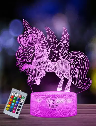 "Einhorn Nachtlicht für Kinder mit Fernbedienung und 16 Farbwechsel"