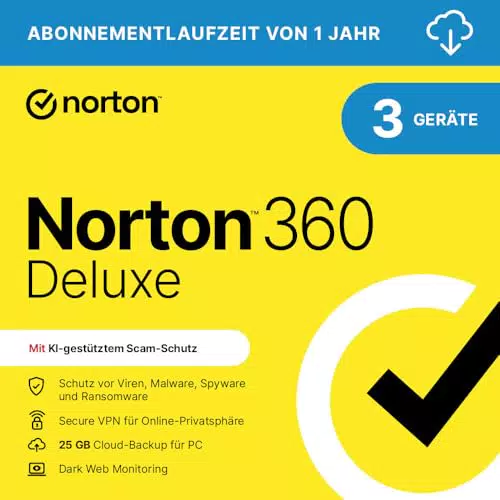 Norton 360 Deluxe 2025 Aktivierungscode für 1 Jahr per E-Mail