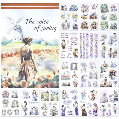 NOTIONSLAND Scrapbook Sticker Set – Vintage PET Aufkleber für Journaling & DIY