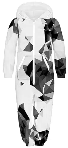 Ocean Plus Unisex Fleece Overall mit Kapuze für Kinder – Langarm und Reißverschluss