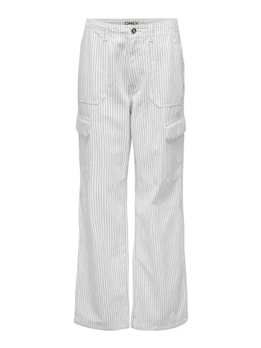 ONLY Damen Cargohose mit hoher Taille und lockerem Schnitt