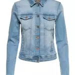 ONLY Damen Jeansjacke, Kurze Denim Übergangsjacke Blau