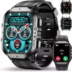 OUKITEL Smartwatch Herren mit Telefonfunktion, Blutdruckmessung & 5ATM wasserdicht