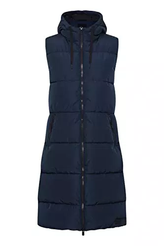 OXMO OXSolice Damen Outdoor-Weste mit Kapuze und seitlichen Reißverschlüssen