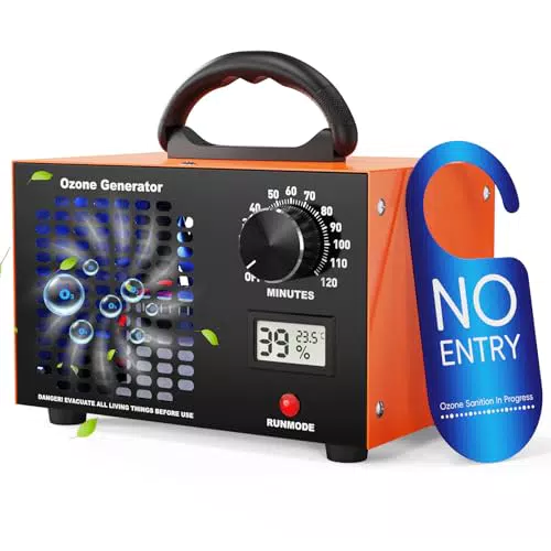 Ozongenerator 60000mg Ozon Luftreiniger mit Timer und Feuchtigkeitsanzeige für Auto, Wohnung und Hotels