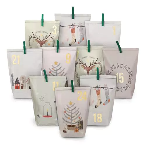 Papierdrachen Adventskalender 2025 zum Befüllen – DIY Bastelset für Weihnachten