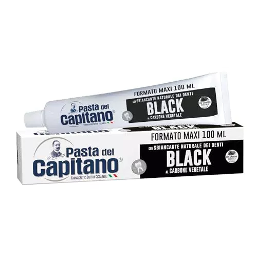 Pasta del Capitano Bio Aktivkohle Zahncreme für natürliche Zahnaufhellung