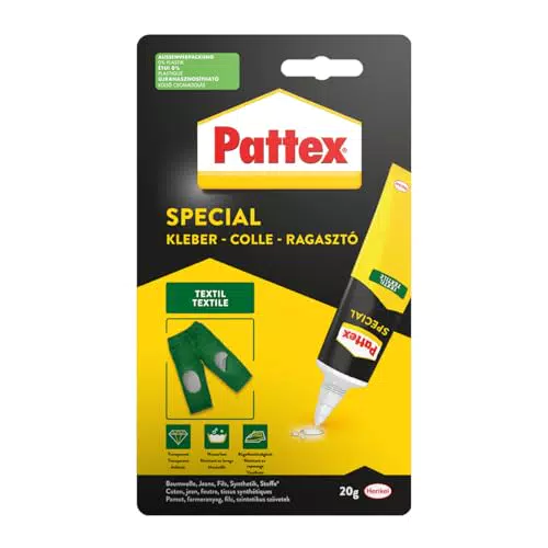 Pattex Textilkleber Spezialkleber – Wasch- und bügelbeständig für Stoffe und Leder