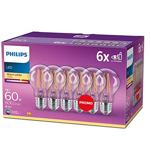 Philips LED Classic E27 Filament Lampe – Energiesparende LED mit langer Lebensdauer