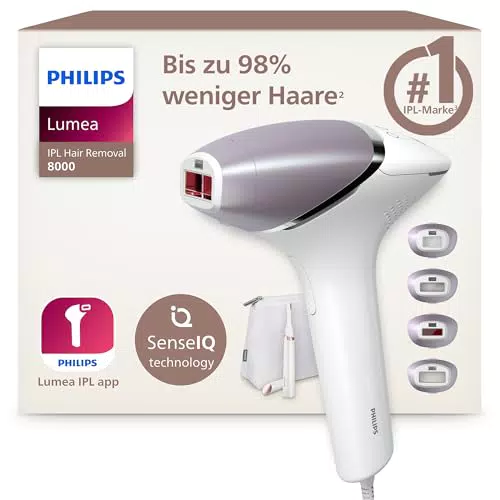 Philips Lumea IPL 8000 Haarentfernungsgerät BRI949/00 + Gesichtshaarentferner BRR454/00