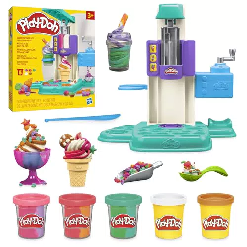 Play-Doh Regenbogen Eismaschine Spielküche Set für kreative Kinder ab 3 Jahren