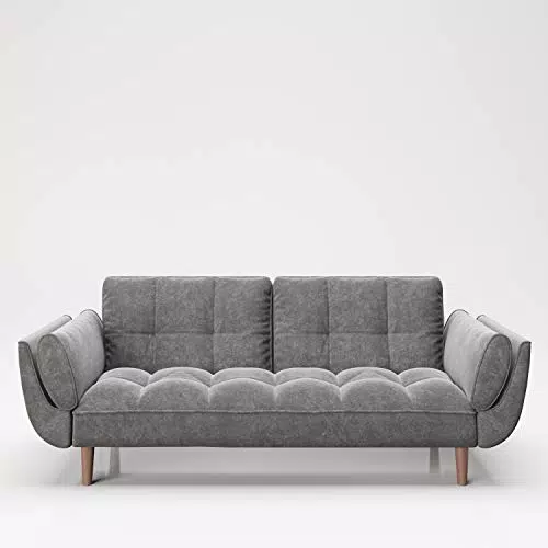 PLAYBOY Sofa mit Bettfunktion, Samt, verstellbare Rückenlehne, Retro Club-Design