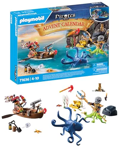 PLAYMOBIL Piraten Adventskalender 71636 – Abenteuer für Kinder ab 4 Jahren