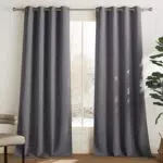 PONY DANCE Verdunklungsvorhänge mit Ösen Thermovorhang gegen Kälte und Hitze Ösenschal 2er Set H 175 x B 140 cm Blickdichte Gardinen Schlafzimmer Curtains Blackout Vorhang Wärmeisolierend