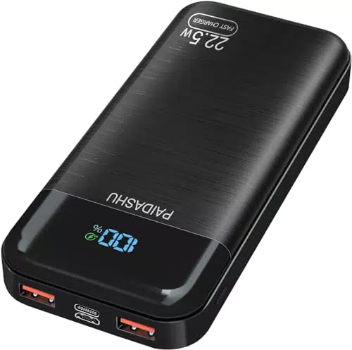 Power Bank 27000mAh 22.5W mit Schnellladefunktion und LCD Display für Handy & Tablet