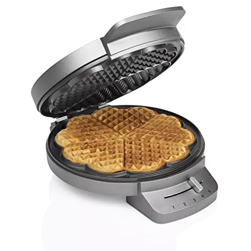 Princess 132380 Waffeleisen mit Herzform, 1200W, 5 Heizstufen, Kontrollleuchte