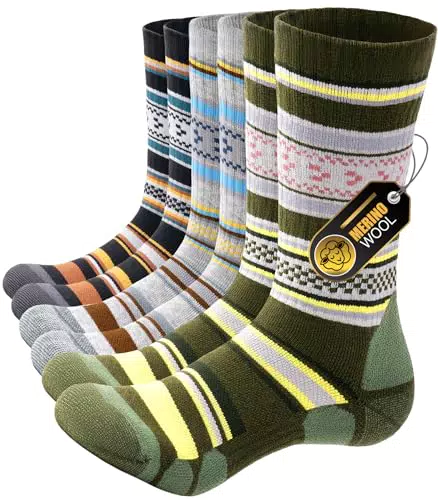 PULIOU Merino Wandersocken Herren Damen – Thermosocken Outdoor & Arbeitssocken