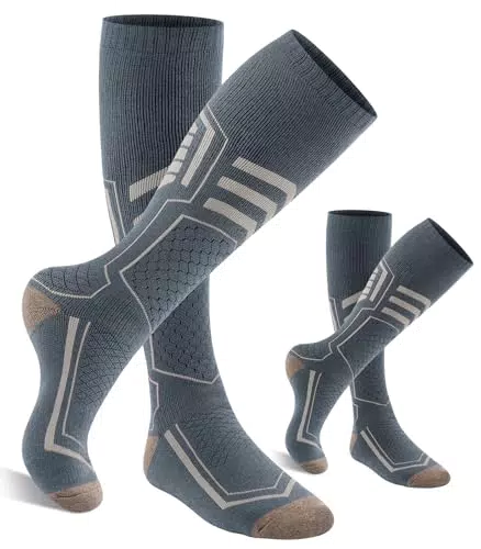 PULIOU Skisocken Merinowolle Herren Damen – Thermosocken warm & atmungsaktiv