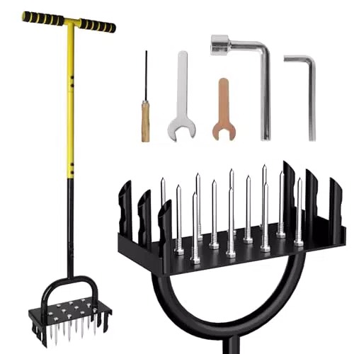 Rasenlüfter Aerifizierer – Manueller Belüfter für Rasen und Garten, T-Griff
