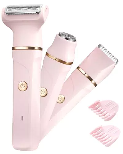Rasierer Damen, 3-In-1 Intimrasierer für Frauen, Gesichtshaarentferner für Frauen