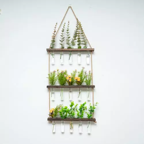 Reagenzglas Vase aus Glas – Hängende Wandvase für Blumen und Ableger, Modell 15B