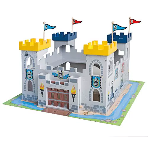 roba Ritterburg 3in1 Holzburg Set – Steckbare Burg als großes Fort für Kinder