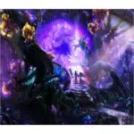 Roninkier UV-Wandteppich mit Pilzmotiv – Aesthetic Skelett Wald Wandbehang