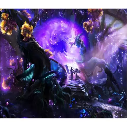 Roninkier UV-Wandteppich mit Pilzmotiv – Aesthetic Skelett Wald Wandbehang