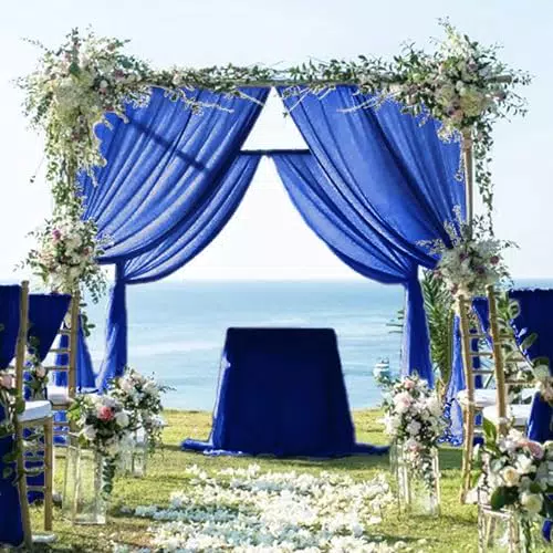 Royal Blue Hintergrund Vorhang Sheer Vorhänge für Wohnzimmer und Fotografie