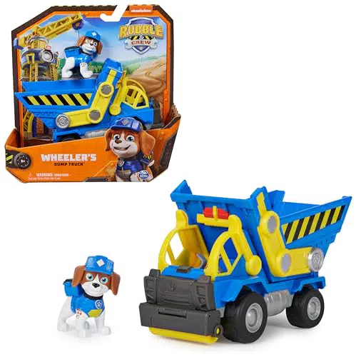 Rubble & Crew Kipplaster Spielzeug mit Wheeler-Figur und funktionierender Kippmulde