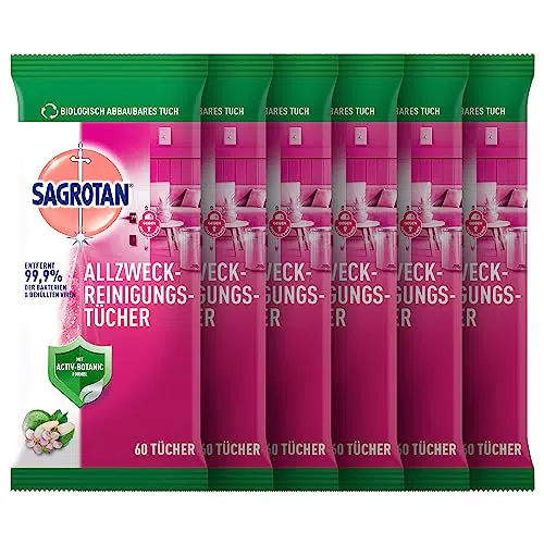 Sagrotan Allzweck-Reinigungstücher Blütenfrische und Grüner Apfel antibakteriell