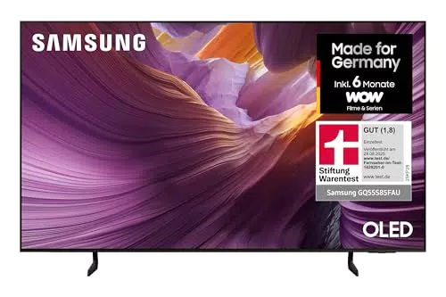 Samsung OLED 4K S85F UHD Fernseher mit AI Gen2 Prozessor und Dolby Atmos
